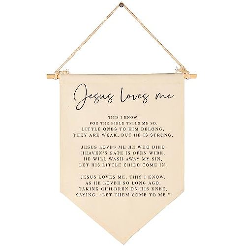 Bible Verse Sign-Scripture Decor-Baby Banner Shower Gift-Sunday School Song Decor-Flag Decor Gifts for Baby Boys Girls Kids-Banner Wall Gifts for Nursery Baby Room Playroom Bedroom Front Door