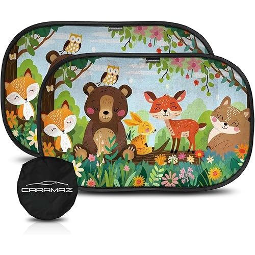CARAMAZ Car Window Shade for Baby with Certified UV-Protection 2 Pack - 20"x12"