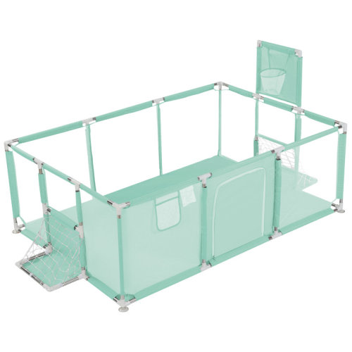 Tooca 71"x48" Baby Playpen Sturdy Safety Play Yard Activity Center with Basketball Hoop and Football Net & Reviews | Wayfair