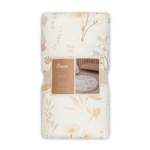 Violet Floral Ruffle Quilted Baby Play Mat - Beige