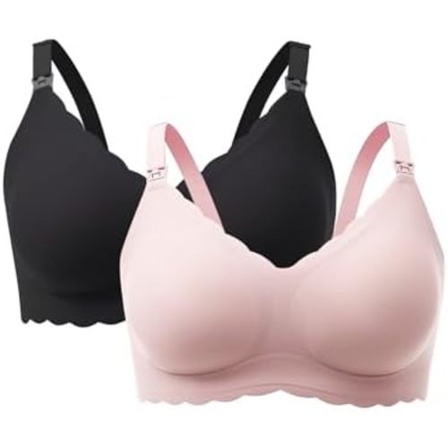 Lupantte Nursing Bras for Breastfeeding Comfort Maternity Bras for Pregnancy Seamless Bralettes with Extra Extender