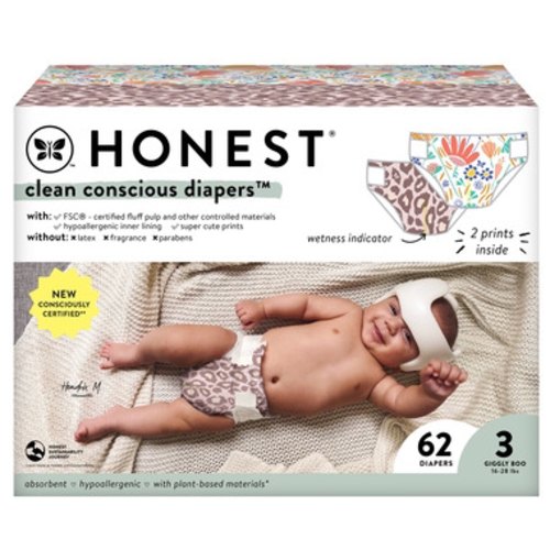 The Honest Company Club Box Diapers Wild Thang and Flower Power