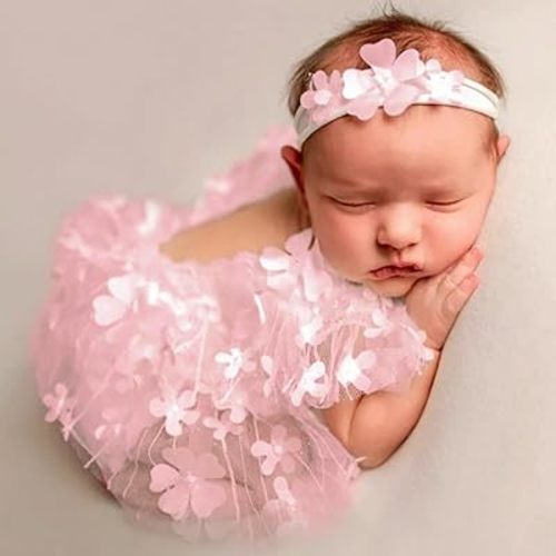 Ylsteed Newborn Photography Outfits Girl Newborn Photography Props Lace Romper with Headband Newborn Infant Photo Shoot Outfits Girls Photo Props Newborn Girl Photoshoot Outfits