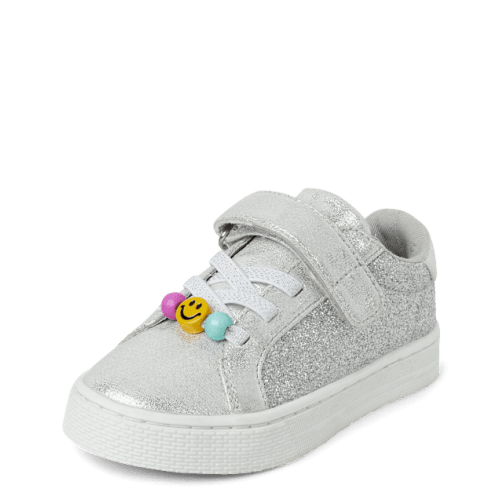 Toddler Girls Glitter Beaded Low Top Sneakers - Metallic