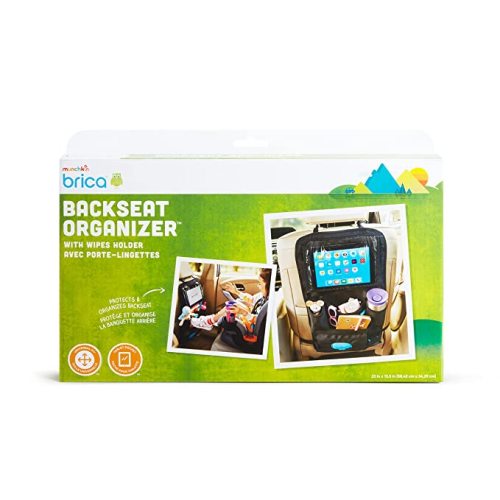 Munchkin Brica Car Backseat Organizer with Tablet Holder and Wipes Case, Black