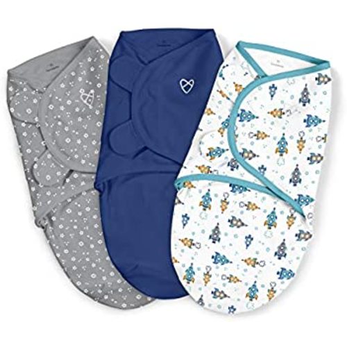 SwaddleMe Original Swaddle – Size Large, 3-6 Months, 3-Pack (Super Star), superstar boy