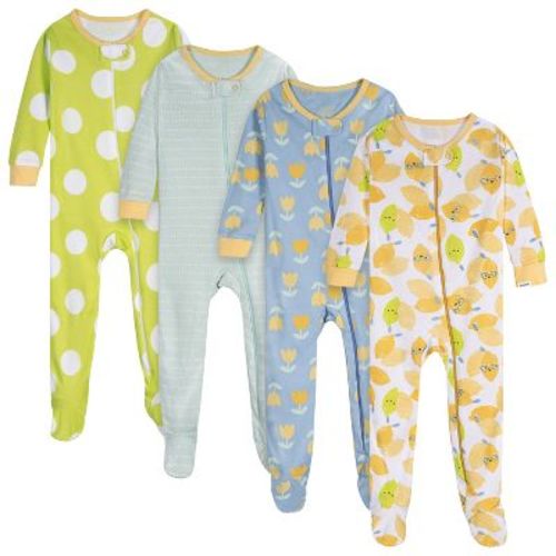 Onesies Brand Baby Girls' 4-pack Union Suits, Lemons, 0-3 Months