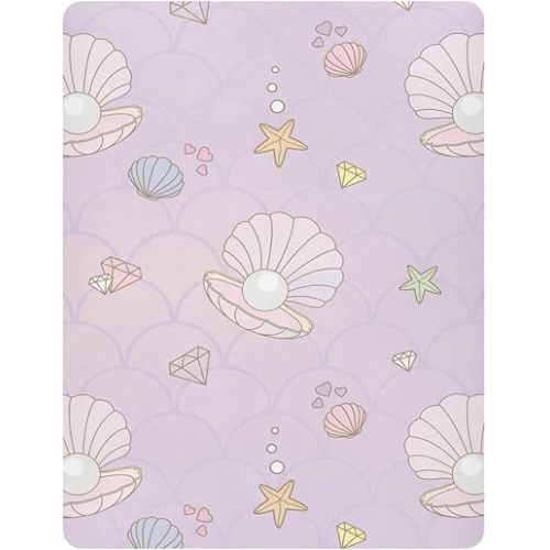 ALAZA Mermaid Tail Skin Seashell Starfish Pink Crib Sheets Fitted Bassinet Sheet for Boys Baby Girls Toddler, Mini Size 39 x 27 inch