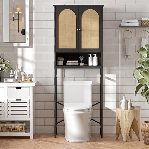 Rattan Toilet Storage Cabinet