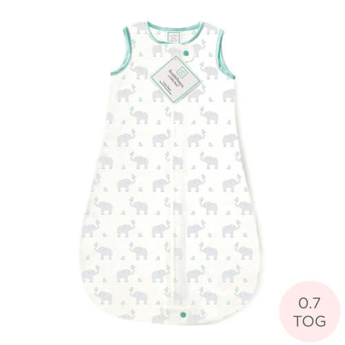Cotton Flannel Non-Weighted zzZipMe Sack - Elephant & Chickies, SeaCry – SwaddleDesigns