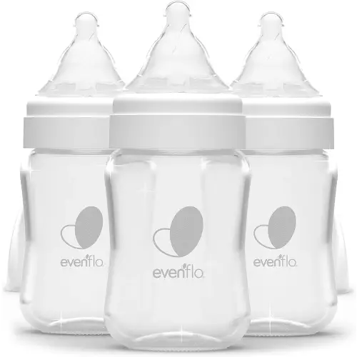 Evenflo Feeding Balance + Wide Neck Glass Bottles - 6oz 3 Pack