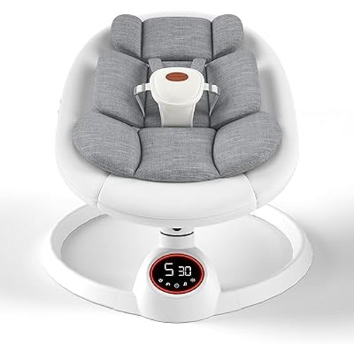 Baby Swings for Infants to Toddler, Portable Baby Swing with Extra Pad, Electric Infant Swing with 5 Speeds and Bluetooth Music, Indoor & Outdoor