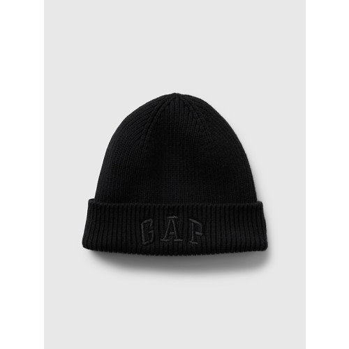 babyGap Logo Beanie in true black, size: 6-12 M