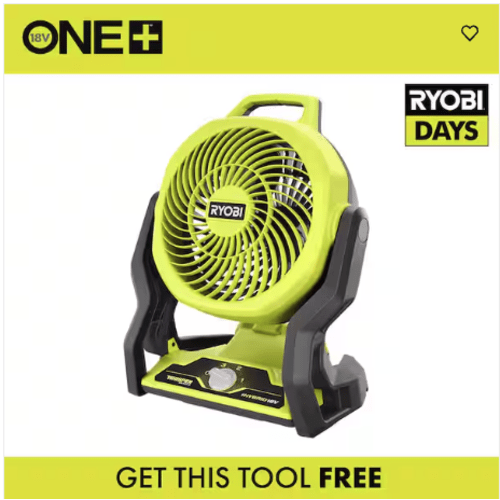 RYOBI ONE+ 18V Cordless Hybrid WHISPER SERIES 7-1/2 in. Fan (Tool Only) PCL811B