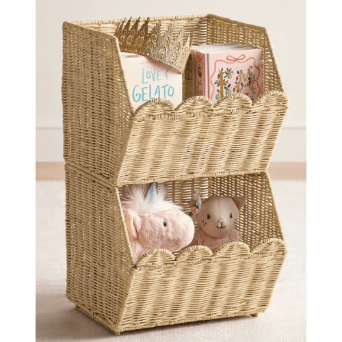 Palmer Scalloped Stackable Bins, Set of 2 | Pottery Barn Kids