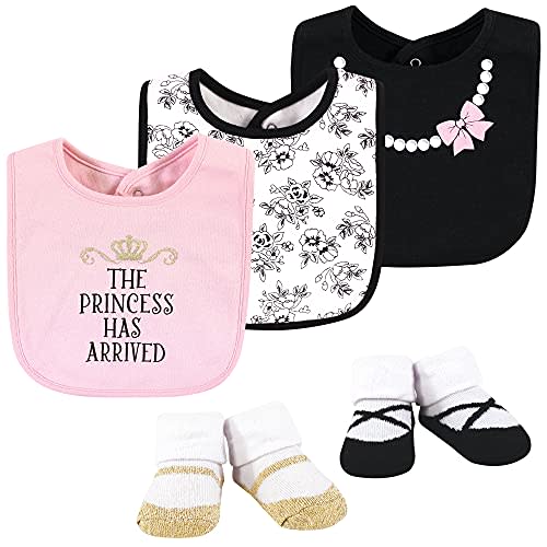 Hudson Baby Unisex BabyCotton Bib and Sock Set