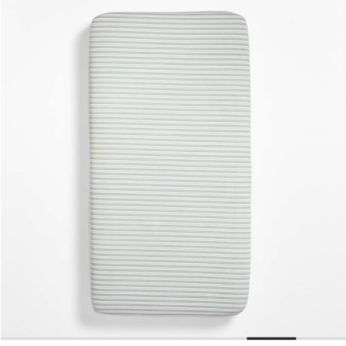 Frenchie Verte Green 100% Organic Cotton Crib Fitted Sheet by Leanne Ford