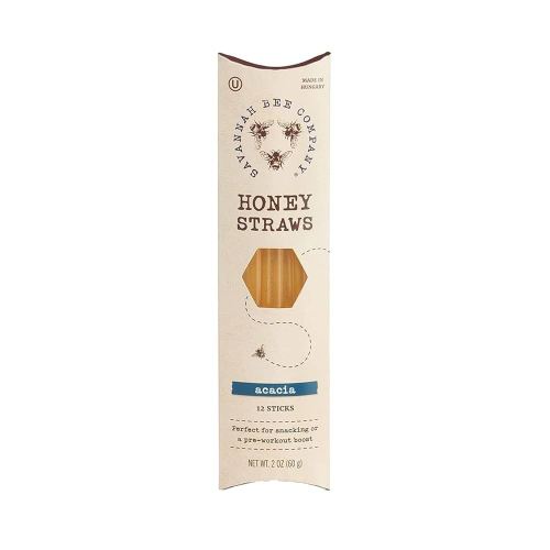 Savannah Bee Company Honey Straws - Pure and All Natural Acacia Honey Sticks Made in the USA - Healthy Snacks for Kids and Adults - Gluten Free and Kosher Certified - Pack of 12