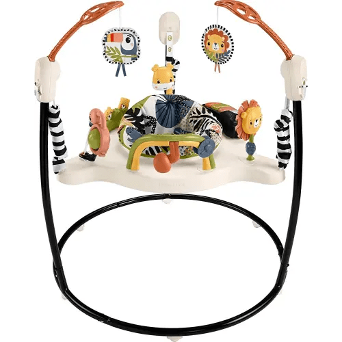 Fisher-Price Baby Bouncer Palm Paradise Jumperoo Activity Center With Music Lights Sounds And Developmental Toys