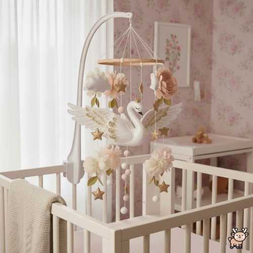 Swan Princess Mobile, Royal Nursery Decor, Fairytale Baby Shower Gift