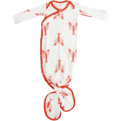 Copper Pearl Baby Gown - Knotted Newborn Sleepers for Baby Boy and Girl, Soft Stretchy Long Sleeve Infant Gowns with Bottom Tie and Hand Mittens, Perfect Hospital Coming Home Outfit (Skipper)