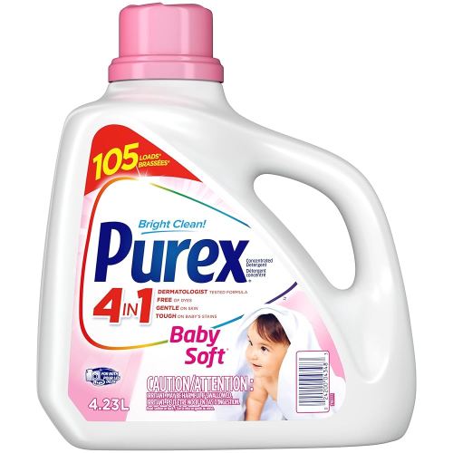 Purex Baby Soft, 4 in 1 Hypoallergenic Liquid Laundry Concentrated Detergent, 4.23 Litres,105 Loads