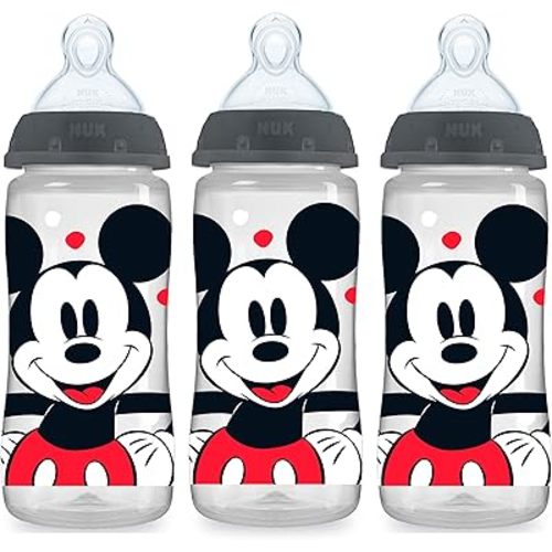 NUK Smooth Flow Anti Colic Disney Baby Bottle, Mickey Mouse, 10 oz, 3 Pack