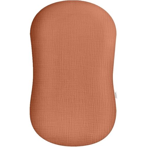 Wimist Muslin Baby Lounger Cover, Newborn Lounger Cover, Soft Cotton Breathable Lounger Pillow for Boys Girls Infant, Cover Only（Brick）