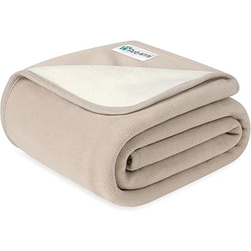 PetAmi Waterproof Dog Blanket for Small Medium Pets Dogs Cats, Pet Couch Cover Protector for Furniture, Reversible Washable Soft Fleece Cat Blanket for Bed Couch Sofa, 29x40 (Taupe/Beige)