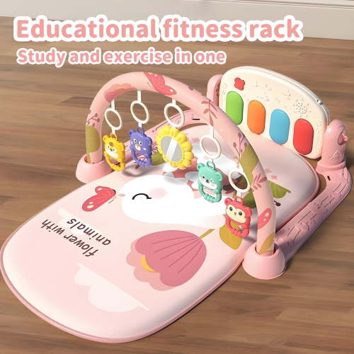 Baby Play Gym, Tummy Time Mat with Piano Toys, Newborn Gifts for 0-12 Months, Dinosaur Activity Center