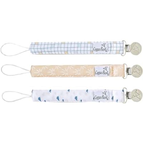 Copper Pearl Binky Clip 3 Pack Set "Sol"