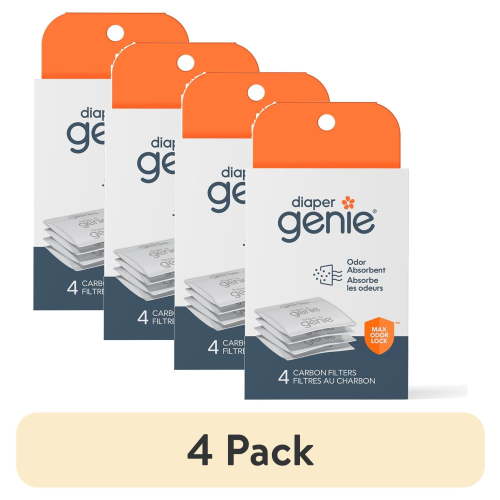 (4 pack) Diaper Genie Diaper Pail Carbon Filters, 4 Count, Infant