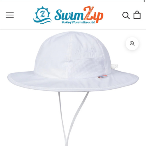 Kids Wide Brim Sun Hat "Fun Sun Day Play Hat" - White