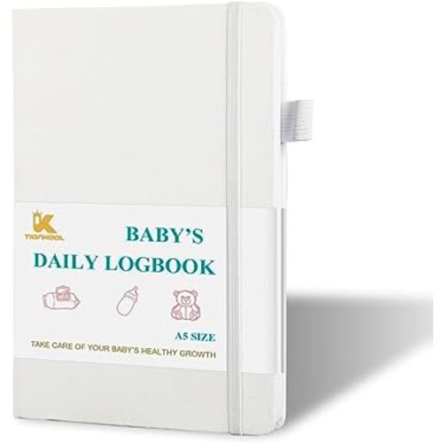 Baby's Daily Care Planner - A5 Newborn Baby Log Book for Tracking Daily Routine, 152 Easy-to-Use Pages to Monitor Nursing, Sleep, Feeding, Diapers, Pumping, and More - White