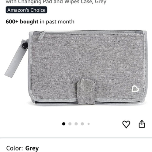 Munchkin® Go Change™ Portable Diaper Changing Kit with Changing Pad and Wipes Case, Grey