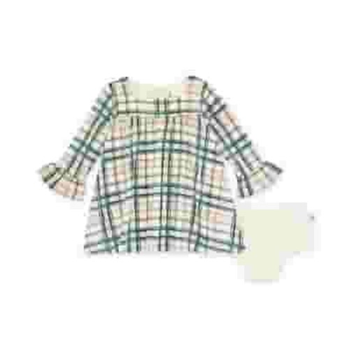 Burt's Bees Baby Organic Cotton Baby & Toddler Girl Plaid Dress & Diaper Cover Set, Sizes 0/3 Months-5T