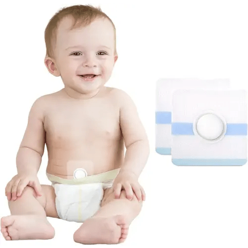 Baby Belly Navel Patches(15 Pieces), Hernia Patch,Belly Button Shaper with Waterproof Cotton Pads,Umbilical Hernia Belt Baby,Baby Belly Button wrap 8×8cm