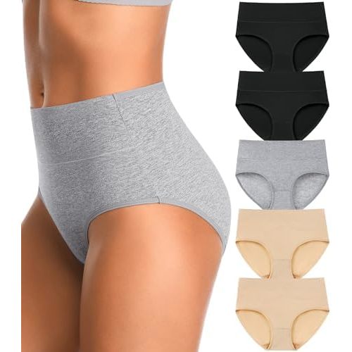 High Waisted Postpartum Underwear Womens Cotton Underwear Soft Breathable Full Coverage Stretch Panties Multipack