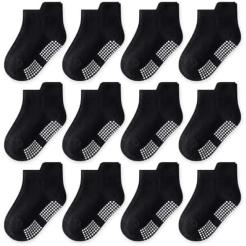 Non-Slip Baby Toddler Ankle Socks Neutral Essentials for Boys Girls