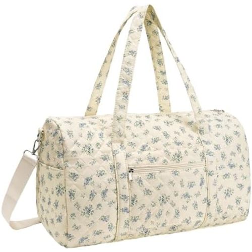 Duffle Bag, Gym Bag for Women, Quilted Duffle Bags, Travel Large Capacity Floral Weekender Bags