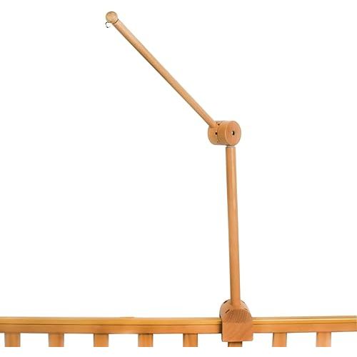 360° Rotating Baby Crib Mobile Arm,26 inches Wooden Mobile arm for Crib,Beech Wooden Mobile Holder with Anti-Slip Attachment,Baby Mobile Hanger for Crib Nursery Décor Accessories