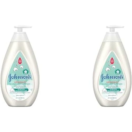 Johnson's Baby CottonTouch Newborn Baby Wash & Shampoo with No More Tears, 27.1 Fl Oz (Pack of 2)