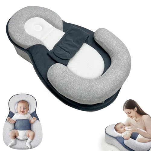 Veayiik Baby Wedge Pillow for Newborn, Adjustable Baby Wedge Lounger Pillow for Reducing Spit-Up