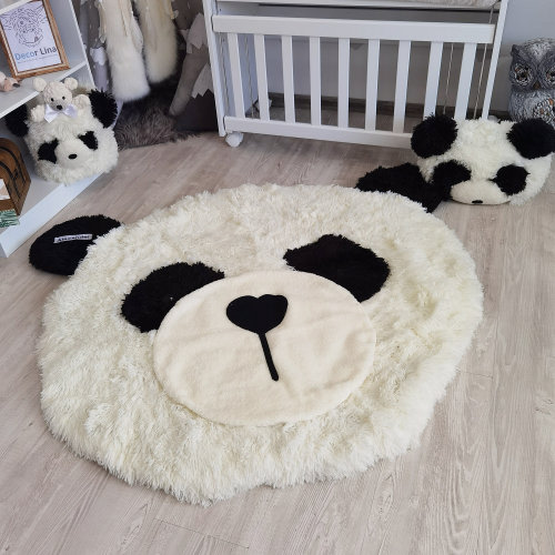 Handmade Minky Panda Rug: Personalized Plush Nursery Decor