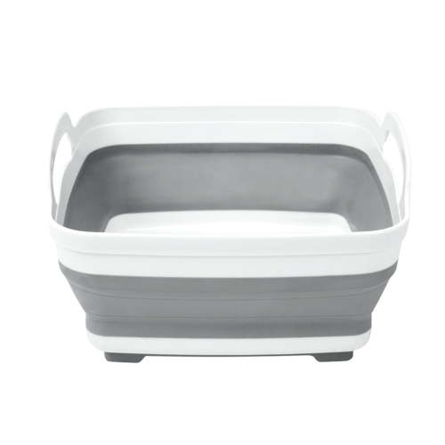 Kitchen Details Self Draining Collapsible Plastic Wash Basin Strainer, Gray