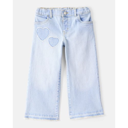 Toddler Heart Embroidered Iconic Denim Wide Leg Jeans - Cowboy Wash - OshKosh | Carter's