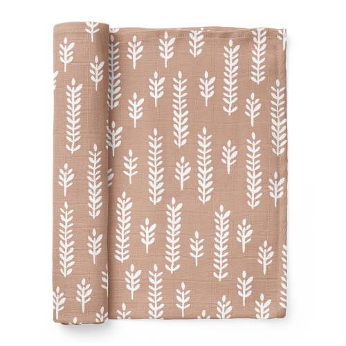 Wheat Maple Sugar Swaddle- Baby Girl Blanket, Birth Announcement Gift, Newborn Wrap, Breastfeeding Cover, Natural Cotton Muslin Photo Prop