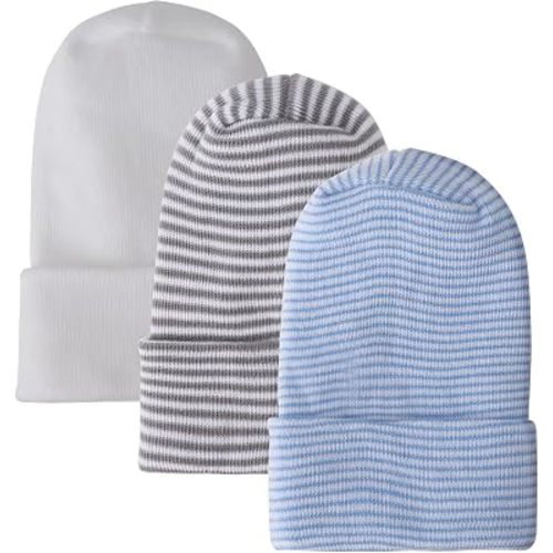 DRESHOW BQUBO Newborn Hospital Hat with Bow Cotton Infant Baby Cap Soft Cute Nursery Beanie Hat for Baby Girl Boy 0-3 Months