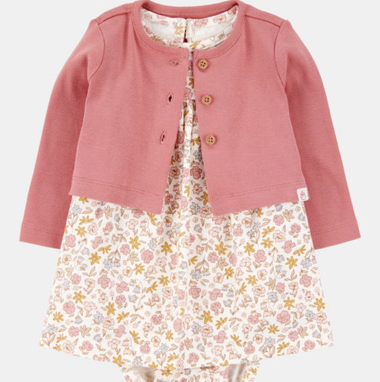 Baby 2-Piece Bodysuit Dress & Cardigan Set | Carter's