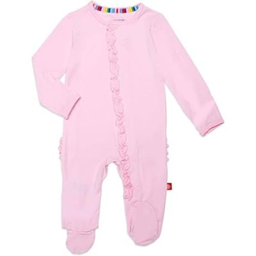 Magnetic Me Girls Modal Magnetic Baby Footie Pajamas | Silky Soft Modal Fabric | Baby Sleepers Available Sizes PRE - 24M